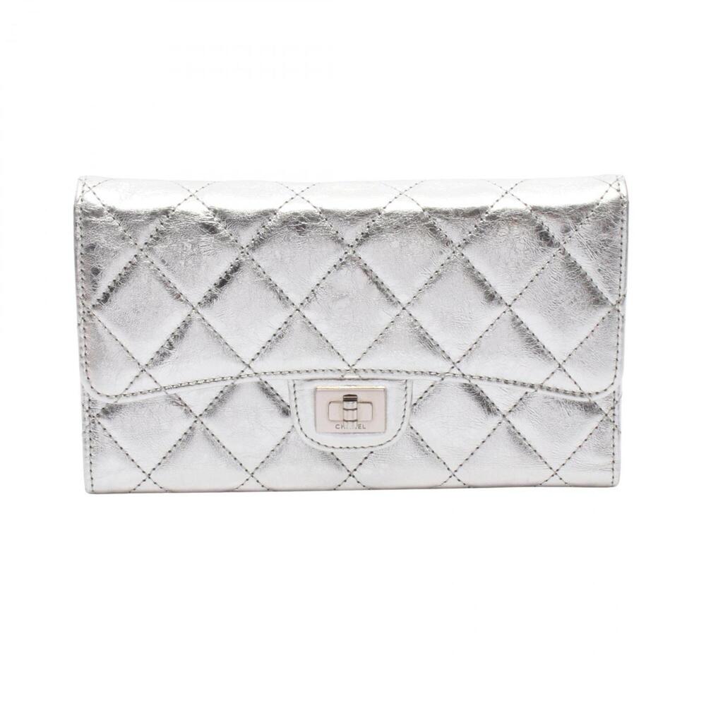 CHANEL Silver Leather Wallet